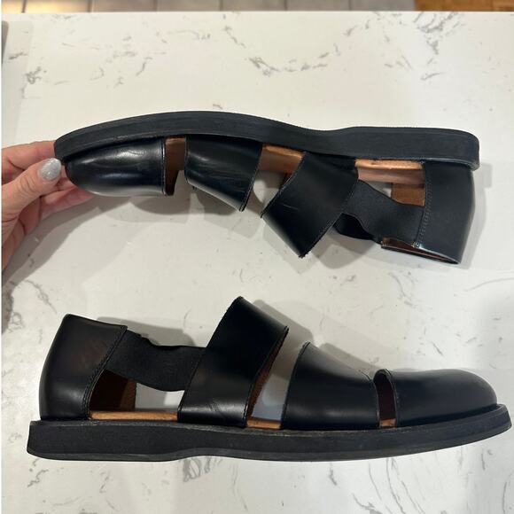 COS Men’s Black Leather Fisherman Sandals Size 10.5 Minimalist Euro Luxe main image 5